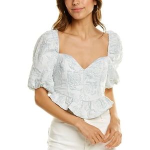 For Love & Lemons Lydia Crop Top / Ice Blue / S.